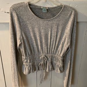 Good Luck Gem dual tie peplum sweater